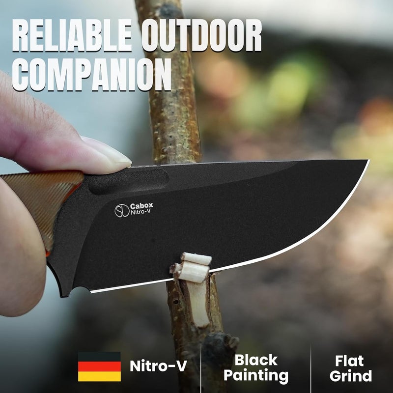 KIZER Cabox Fixed Blade Knife 3.36" Nitro V Steel Fixed Blade Hunting Knife PEI Handle with Sheath for Survival Camping Hunting 1048A6 - Image 2